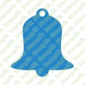 Paper cut christmas tag shape bell