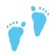 Two clear stamps baby feet
